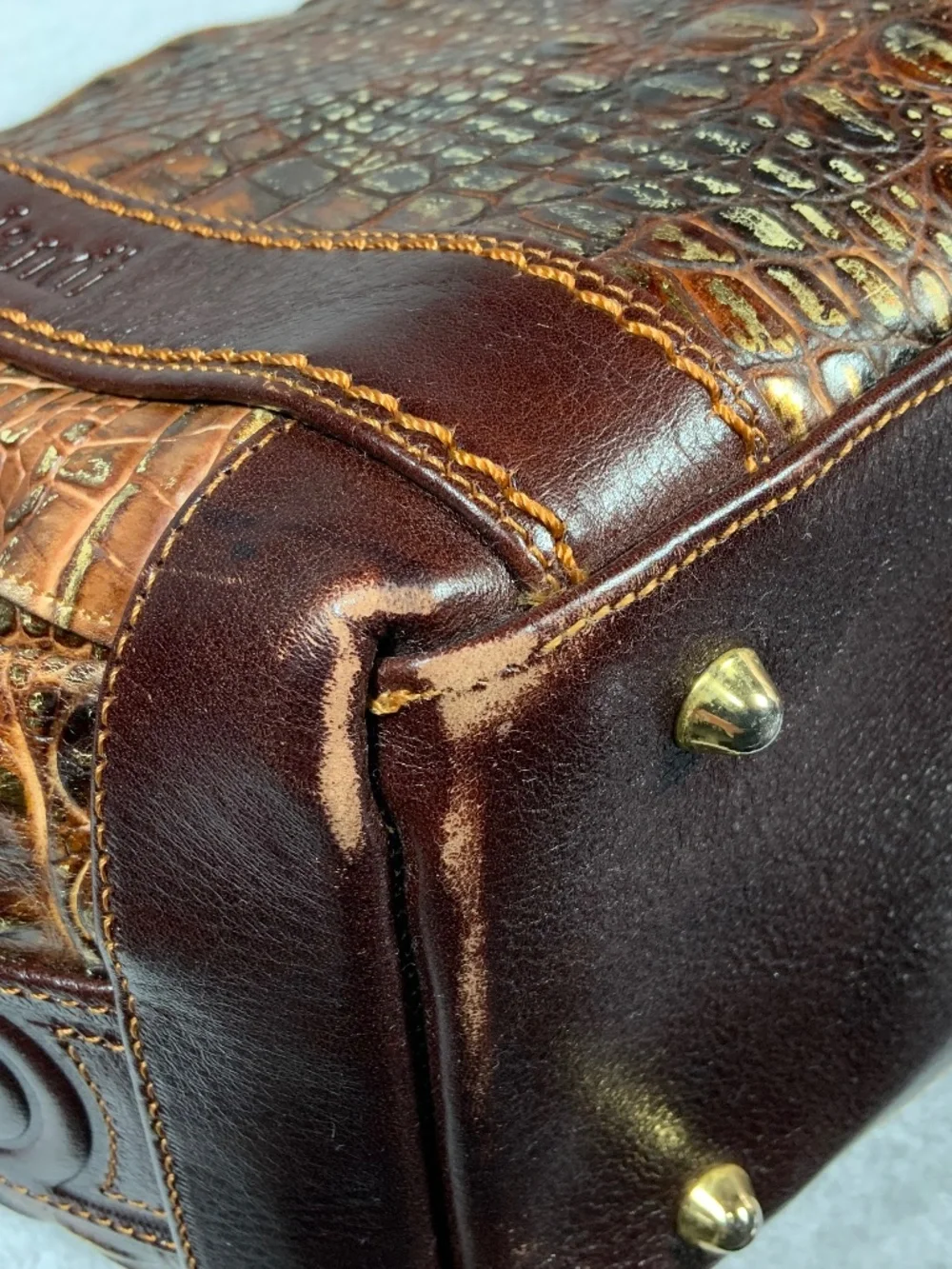 Marino Orlandi Large Croc Embossed Leather Purse - Picture 15 of 16